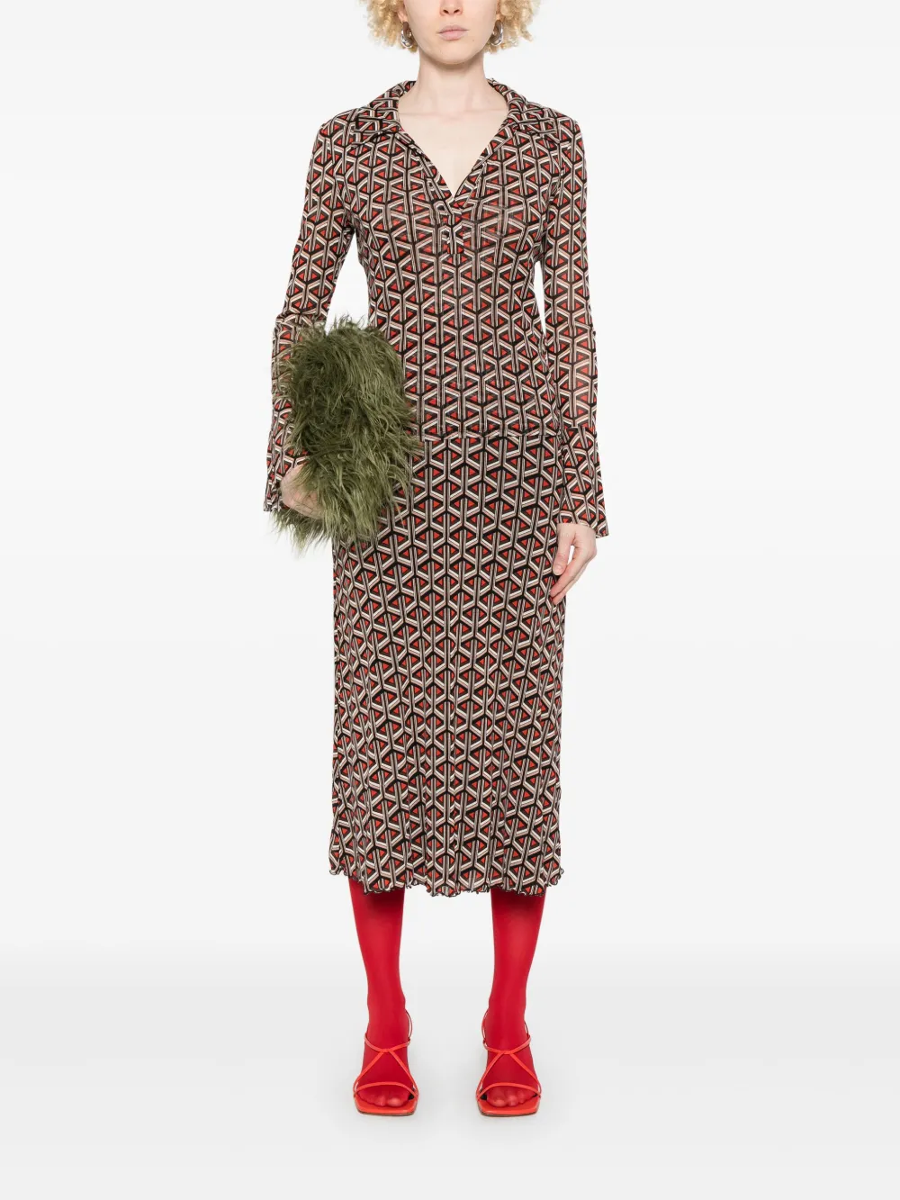 DVF Diane von Furstenberg Mackenzie polotop - Rood
