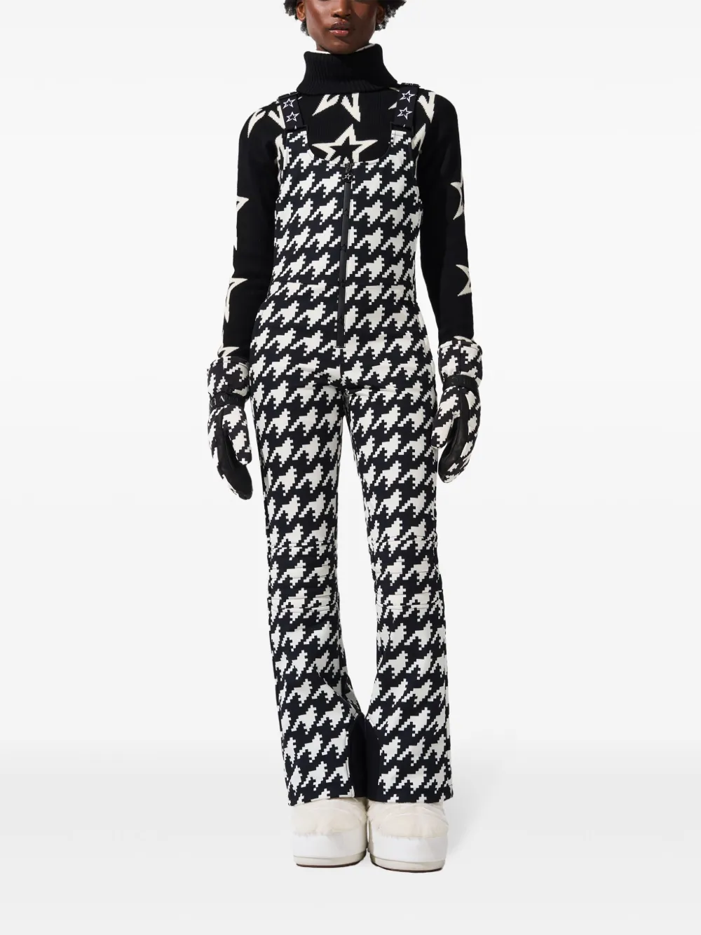 Perfect Moment Skipak met pied-de-poule print - Zwart