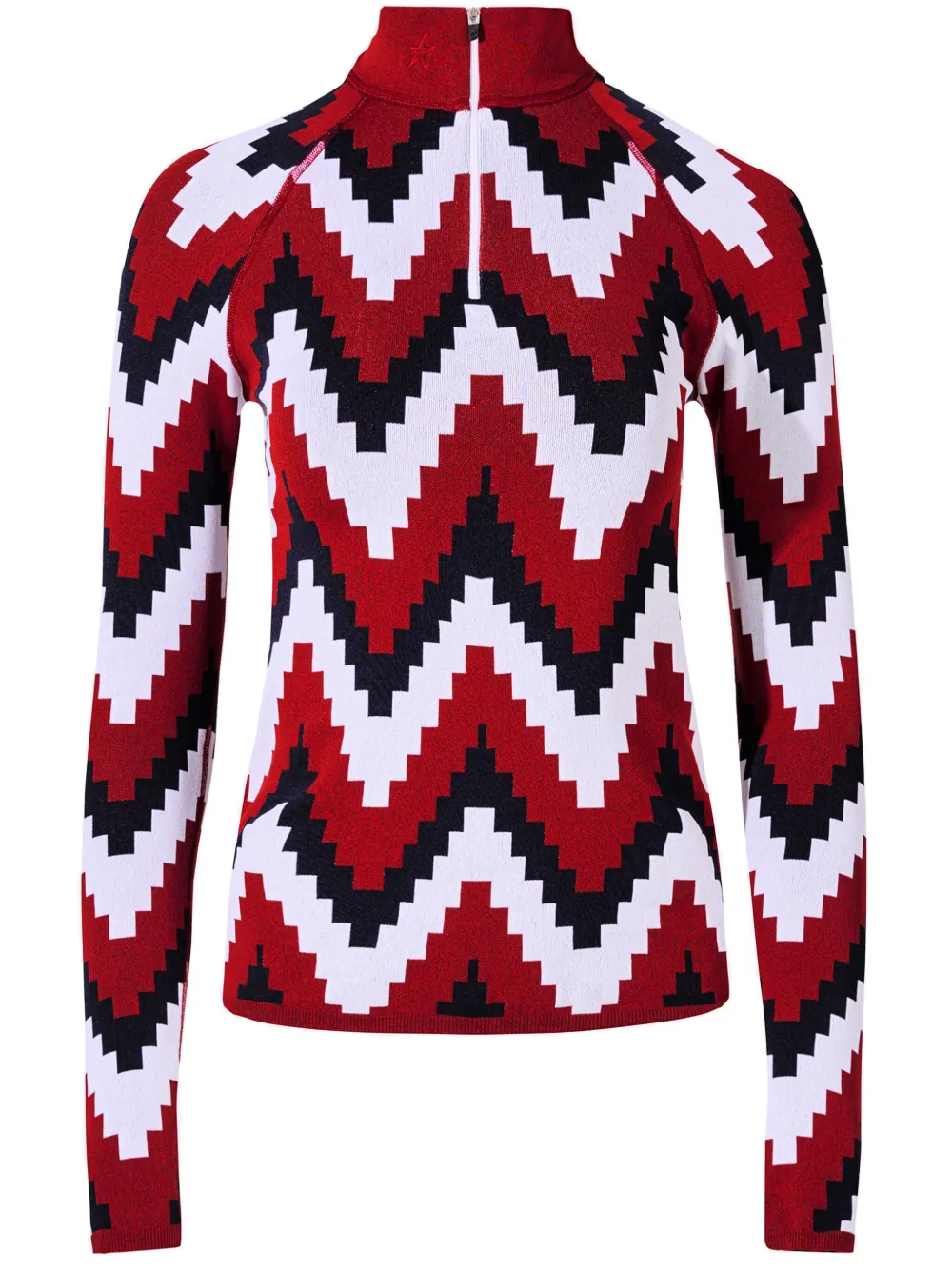 Perfect Moment Camiseta chevron com zíper | Vermelho | Image 1