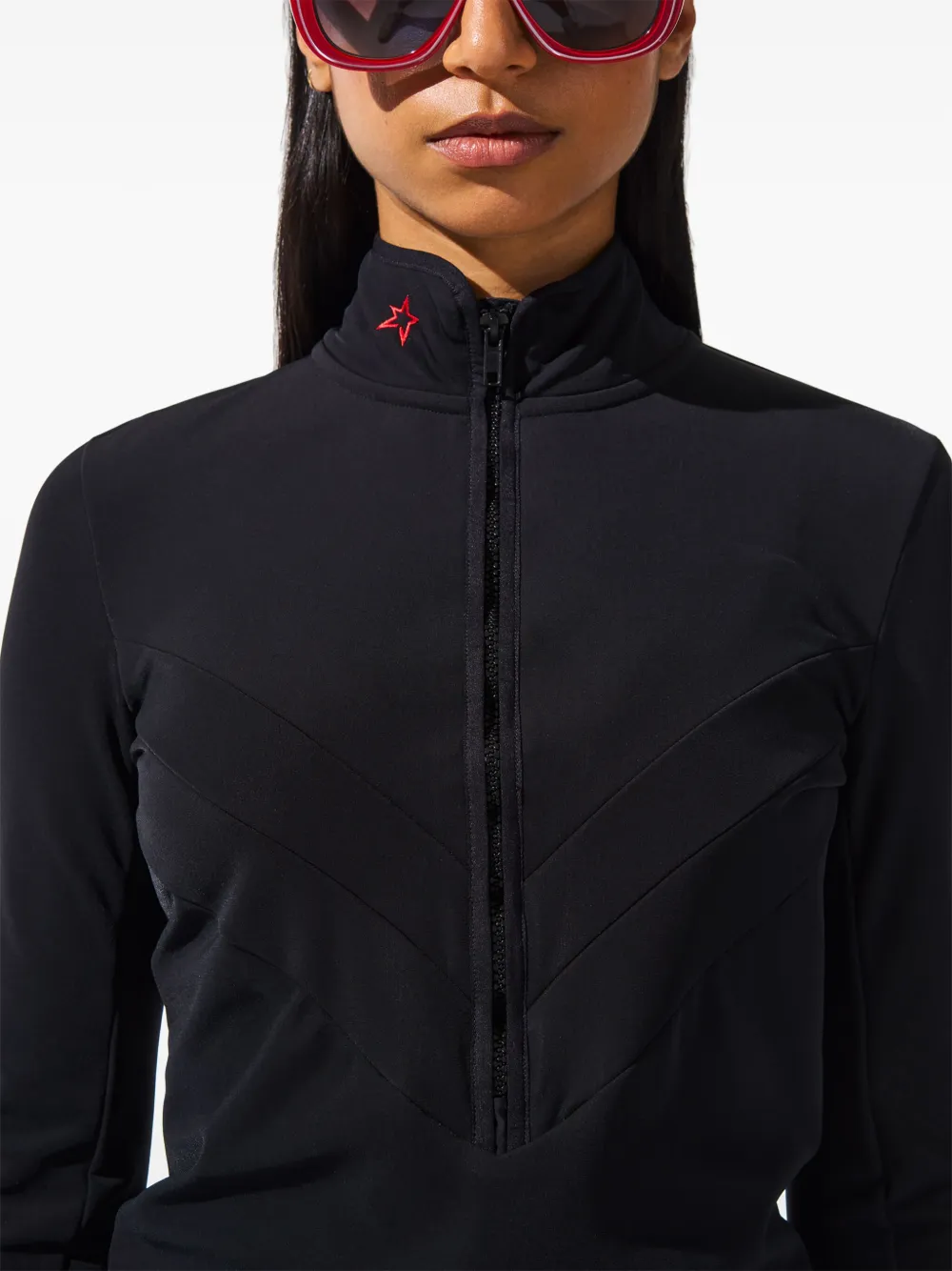 Perfect Moment Jg Zip-up Top In 黑色