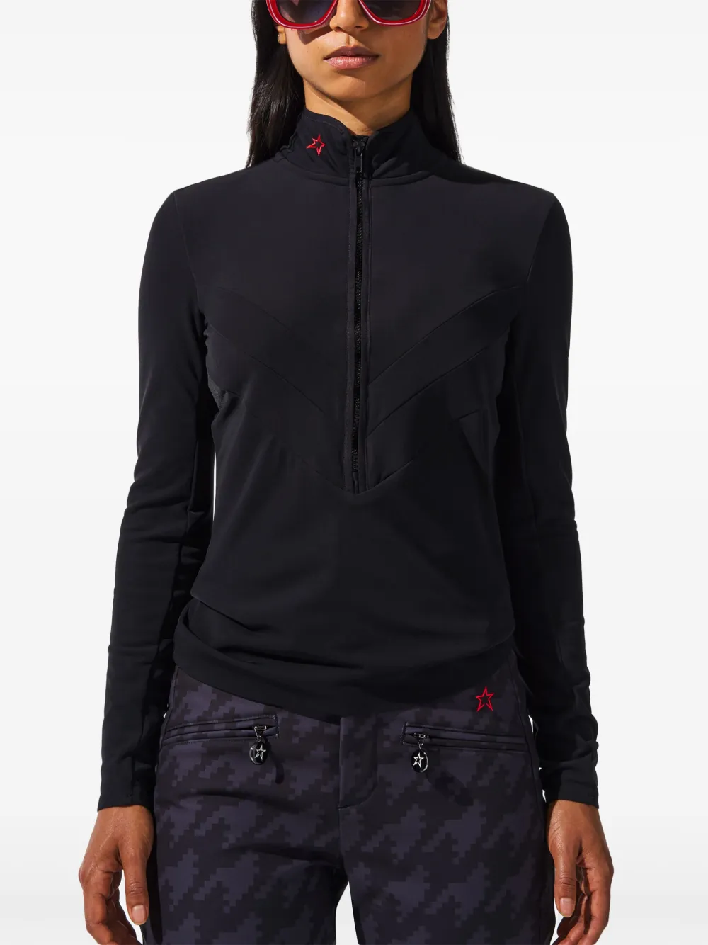 Perfect Moment Jg Zip-up Top In 黑色