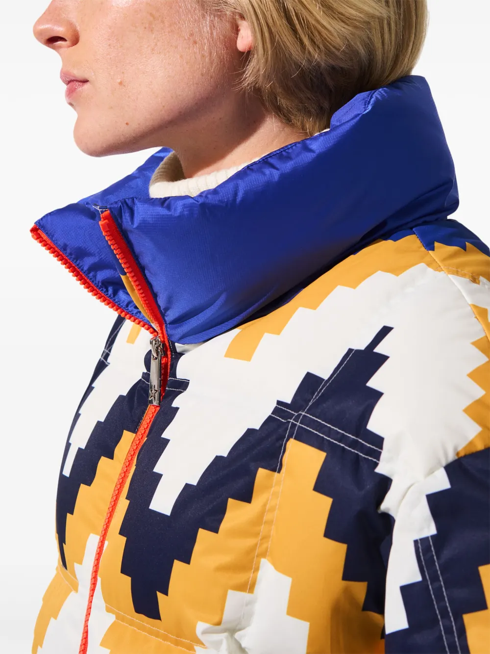 Perfect Moment Nevada ski-jack met chevron streep Geel