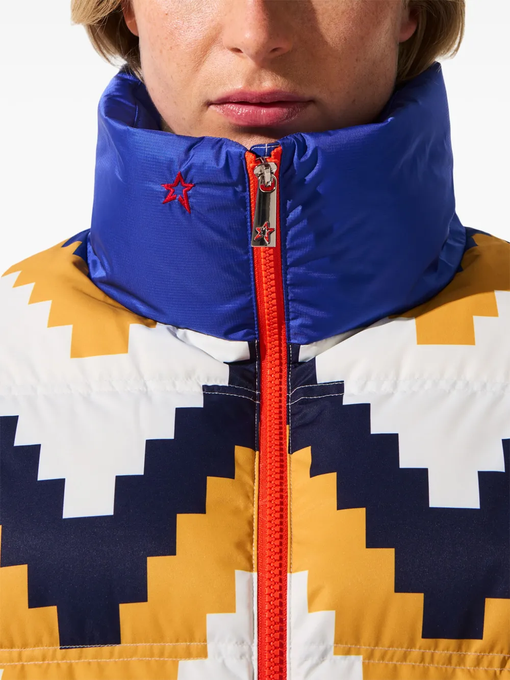 Perfect Moment Nevada ski-jack met chevron streep Geel
