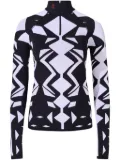 Perfect Moment Geo-jacquard zip-up top - Black