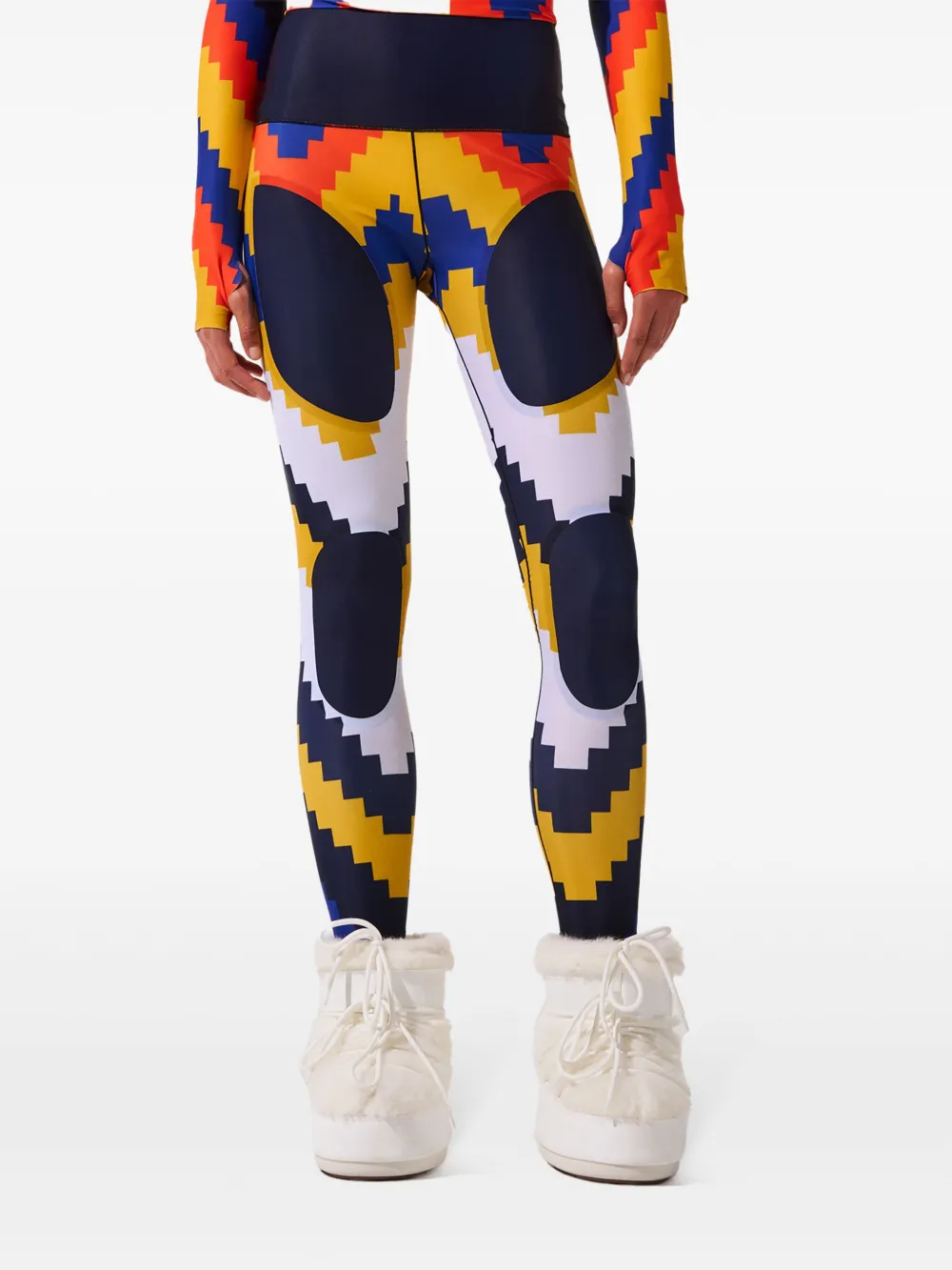 Perfect Moment Compressie legging met chevron-print Blauw