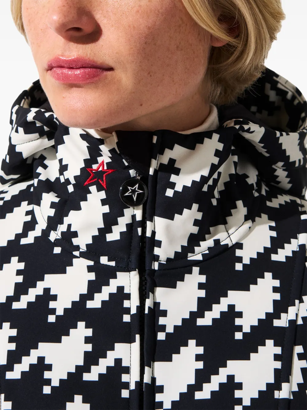 Perfect Moment Star Houndstooth Ski Suit In Schwarz