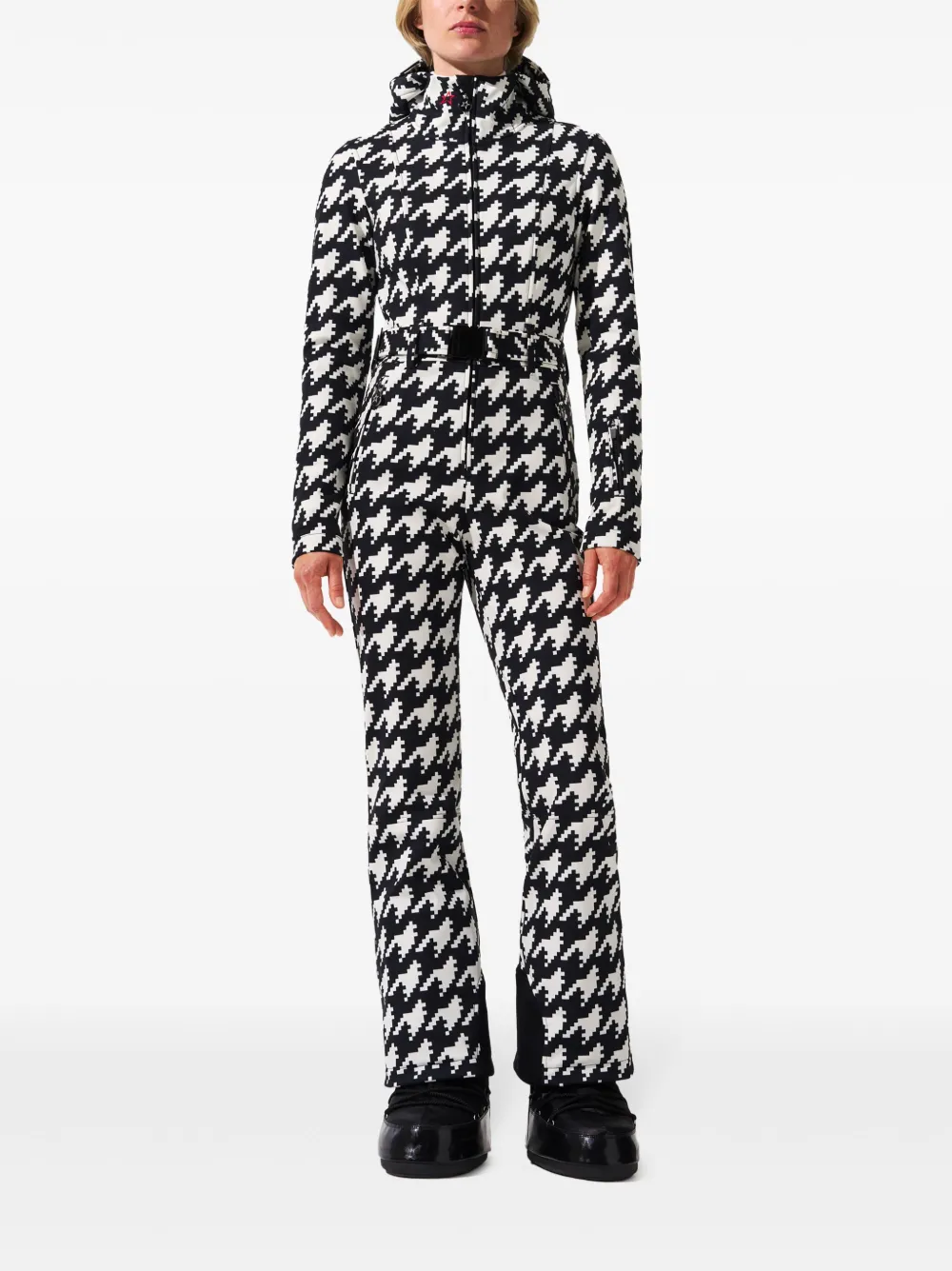 Perfect Moment Skipak met pied-de-poule print - Zwart