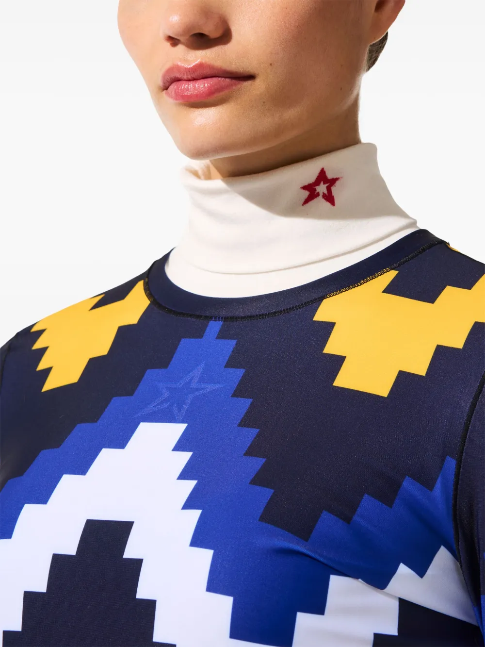 Perfect Moment Compressie top met chevron-print Blauw