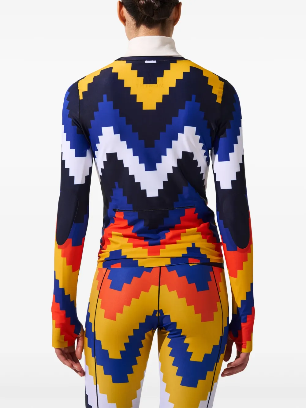 Perfect Moment Compressie top met chevron-print Blauw
