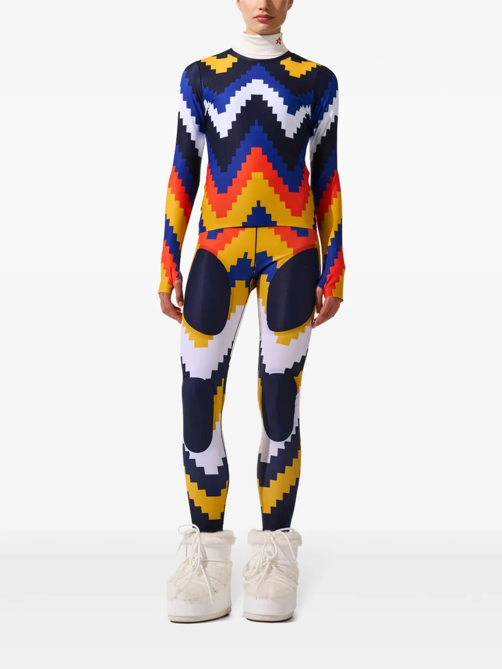 Perfect Moment chevron-print compression top - Blauw