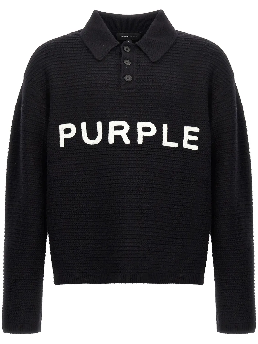 logo-lettering knitted polo