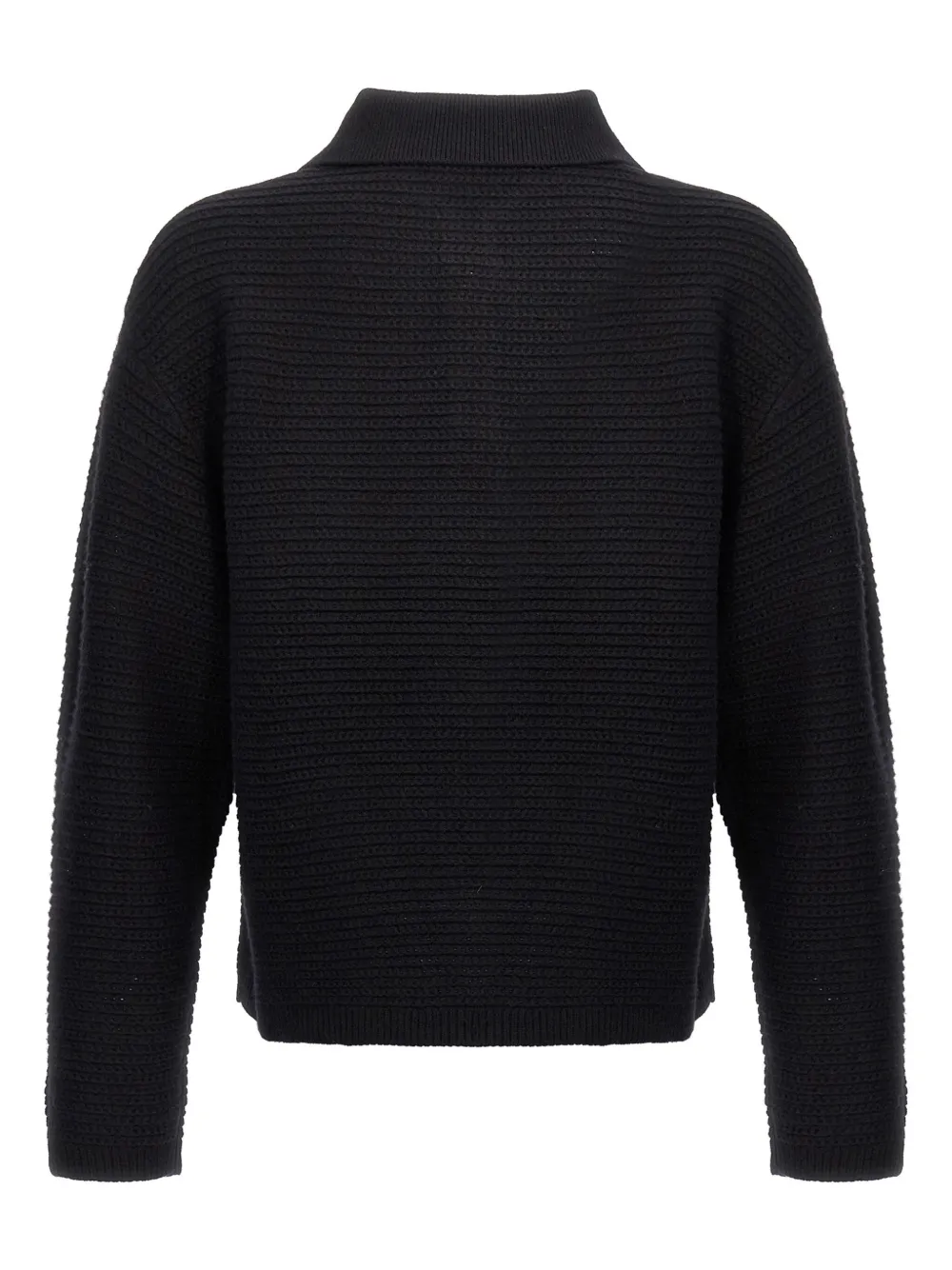 purplebrand Purple Brand Gebreide polo met logo - Zwart