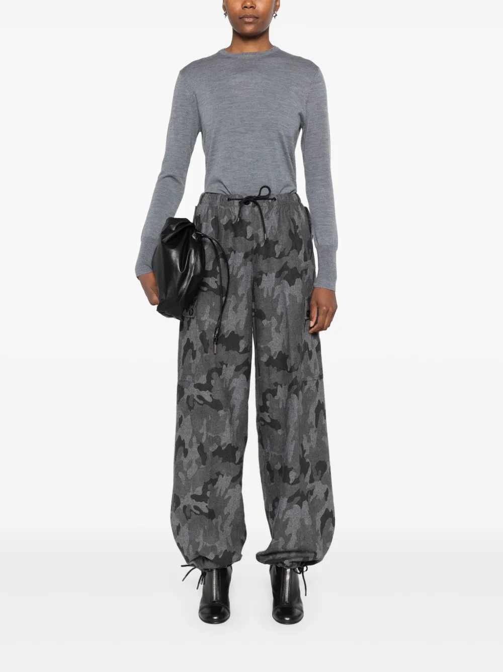 ASPESI Cargo broek met camouflageprint - Grijs