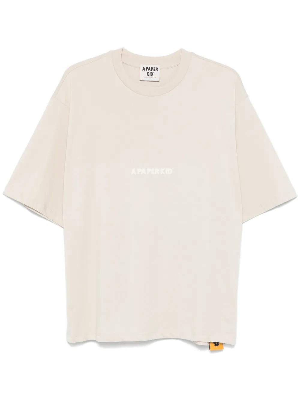A Paper Kid T-shirt met logoprint Beige