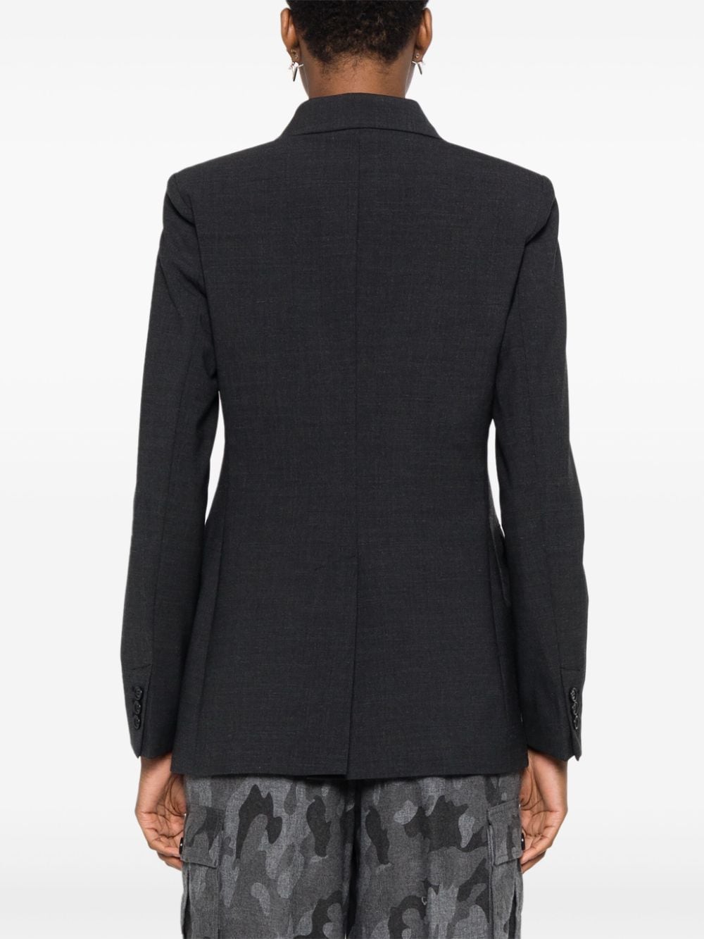 Shop Aspesi Double-breasted Blazer In Grey