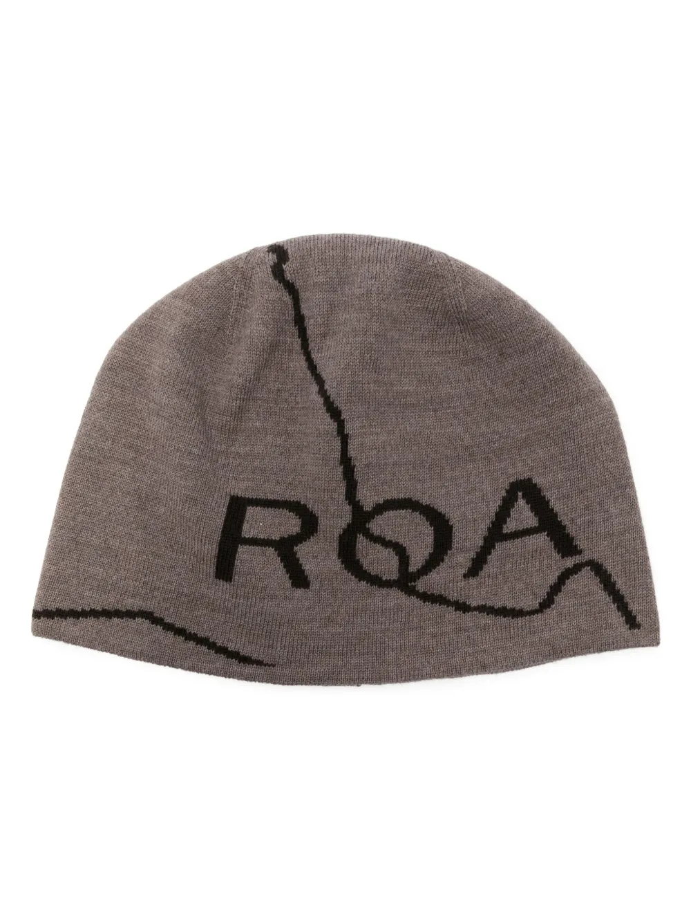 ROA logo-intarsia beanie - Brown
