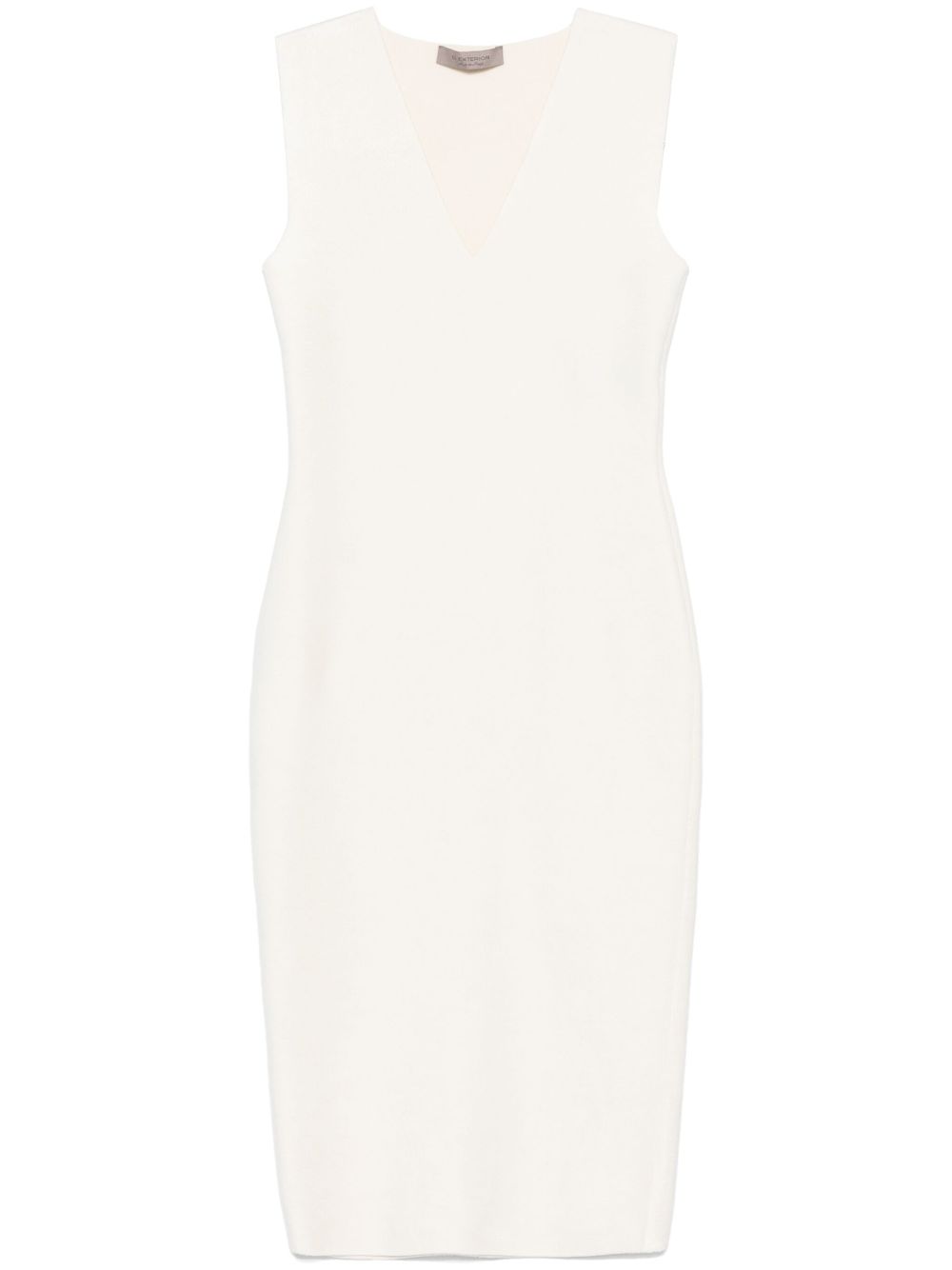 D.Exterior fleece midi dress - White