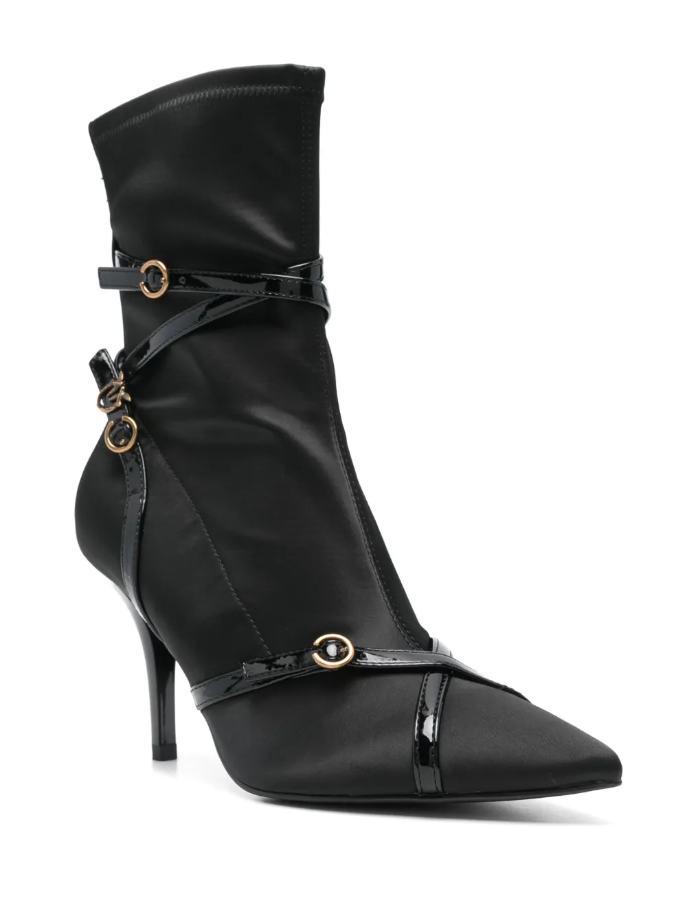 PINKO 90mm satin ankle boots - Zwart