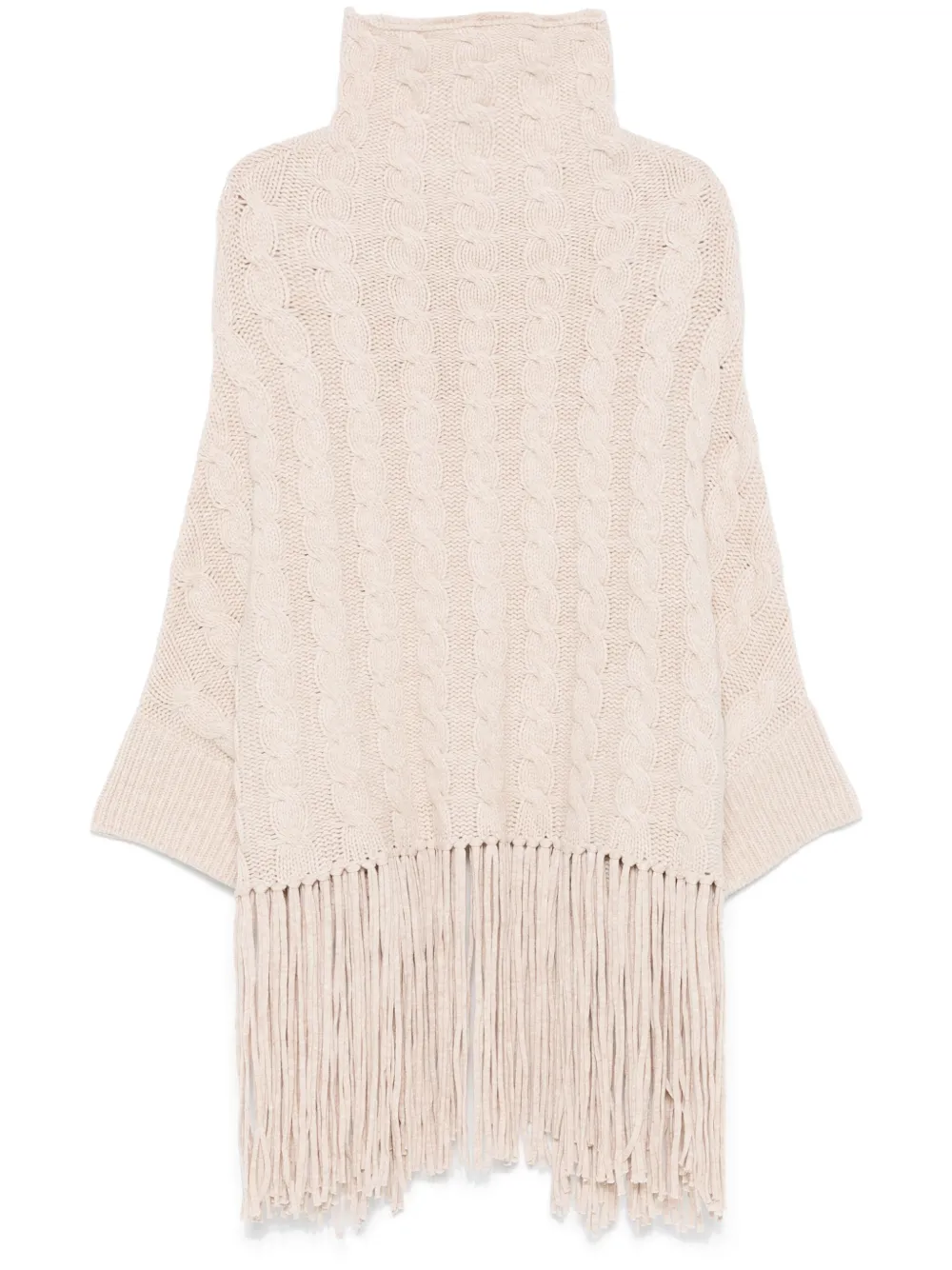 ASPESI fringed poncho | Neutrals | Image 1