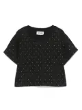 Moschino Kids rhinestone T-shirt - Black