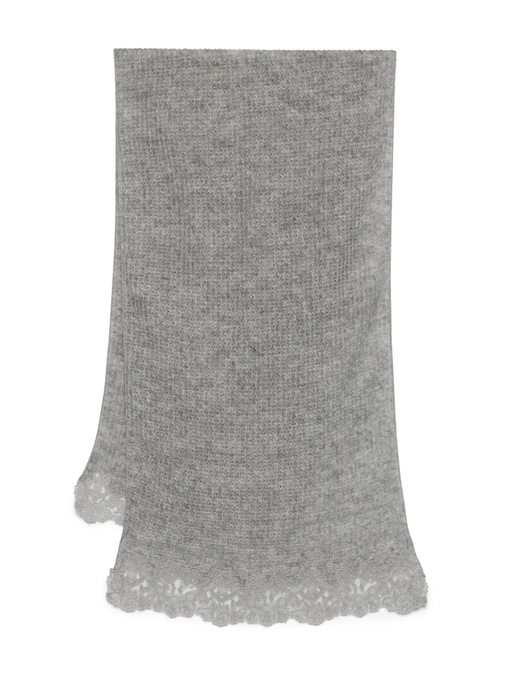 Ermanno Scervino Guipure sjaal met kanten detail Grijs