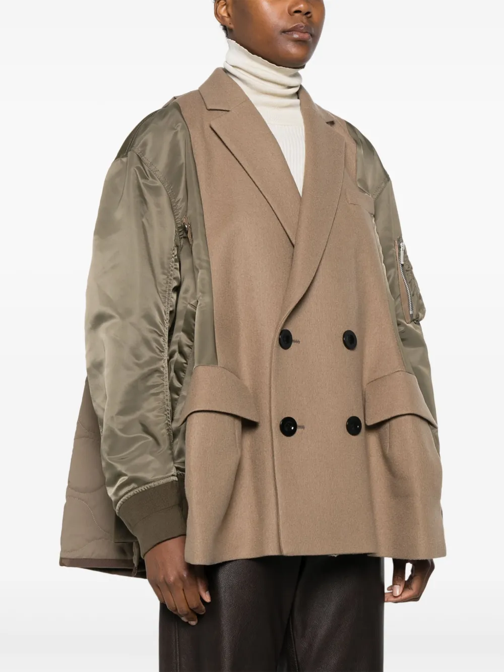 sacai Bomberjack met vlakken Bruin