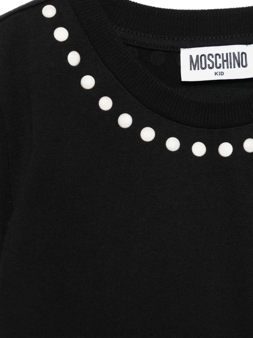 Moschino Kids T-shirt met geborduurd logo Zwart