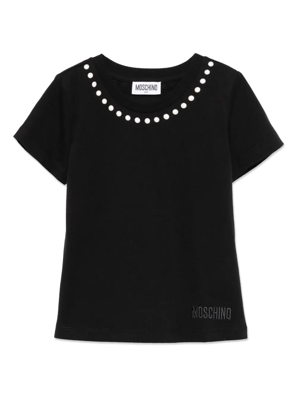 Moschino Kids T-shirt met geborduurd logo Zwart