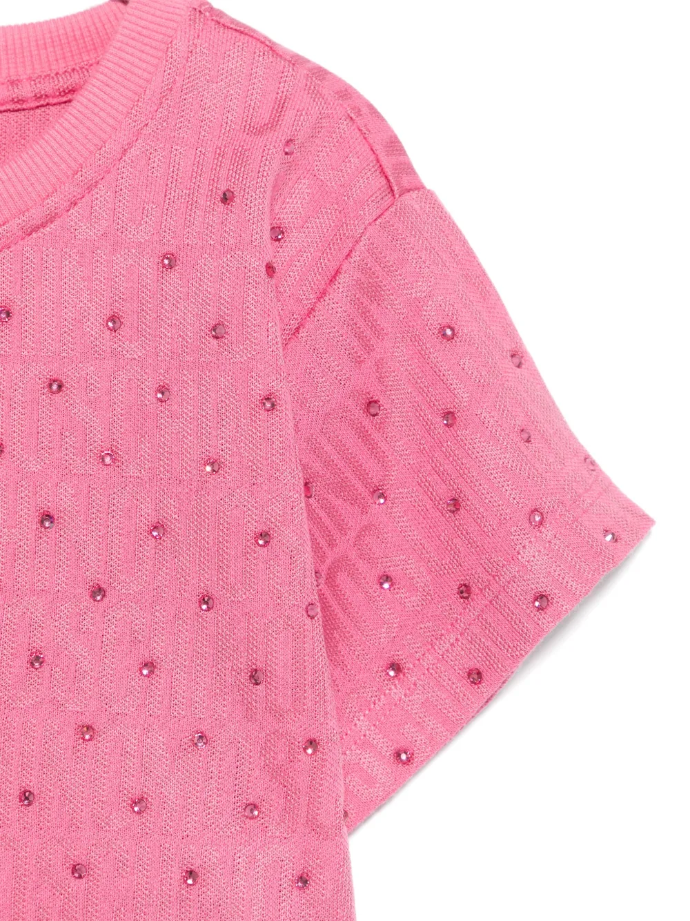 Moschino Kids T-shirt met stras Roze