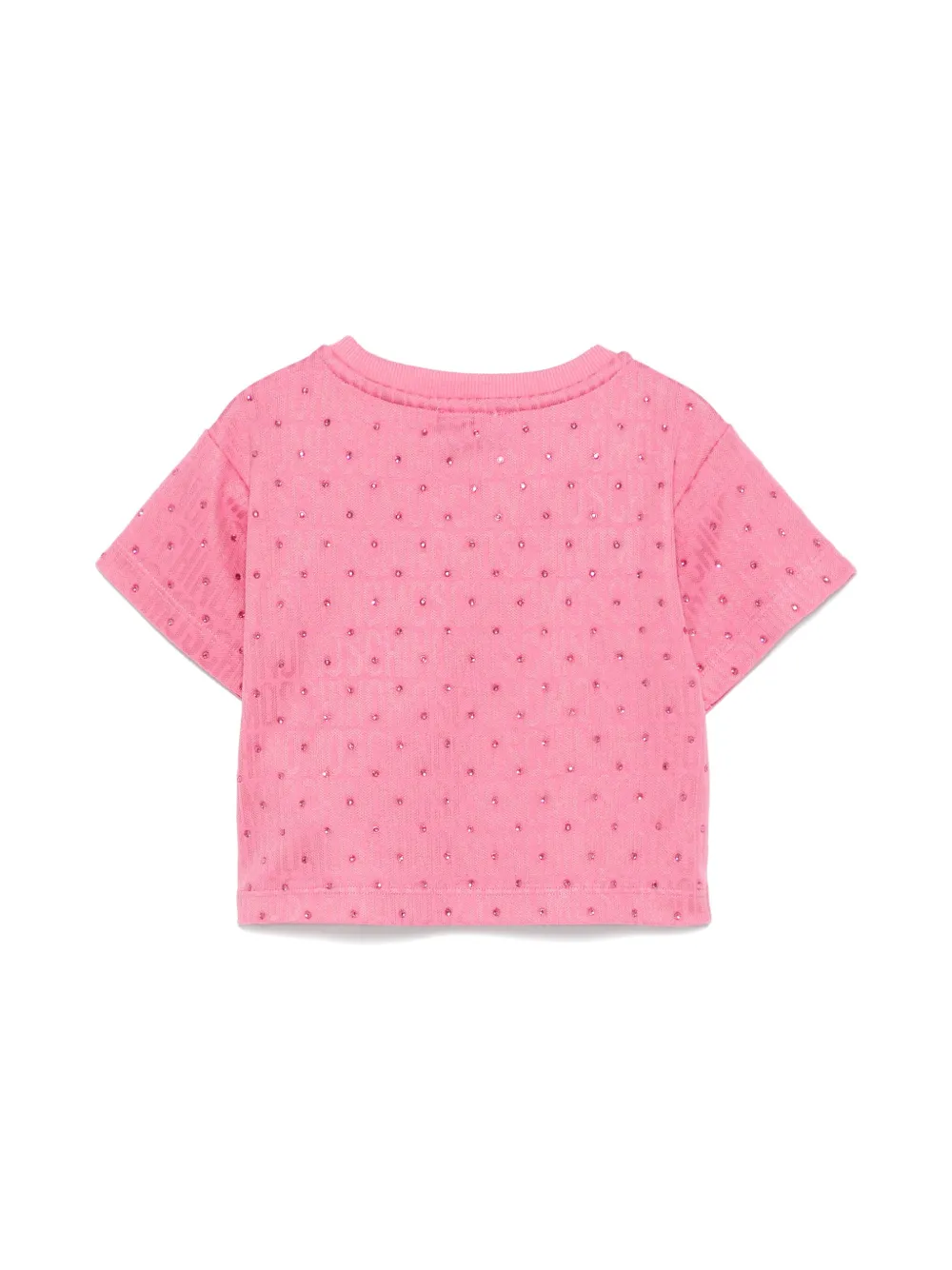Moschino Kids T-shirt met stras - Roze