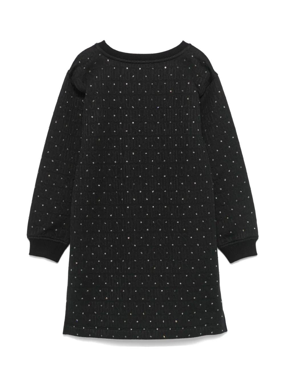 Moschino Kids Jurk met stras - Zwart