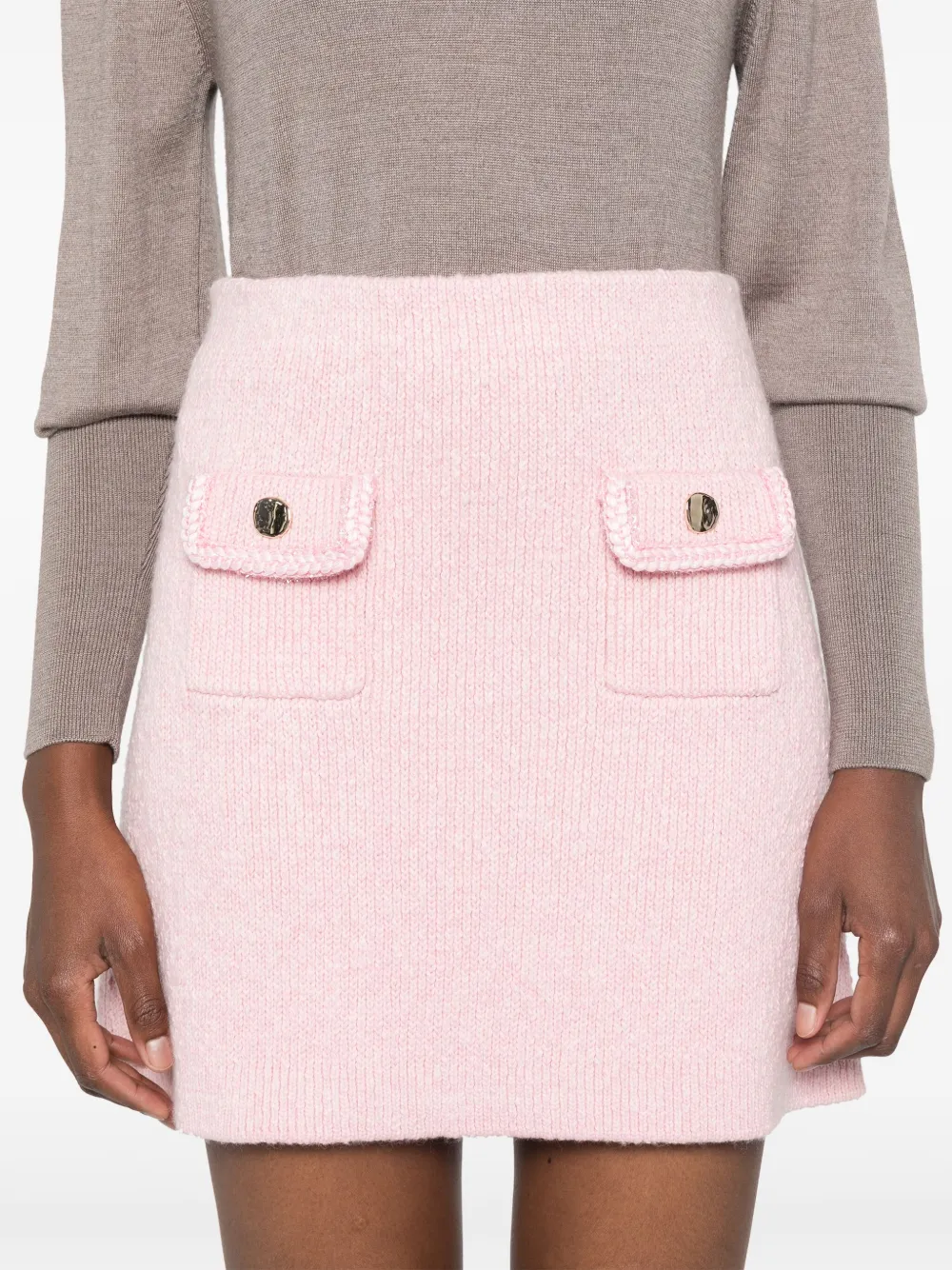 Self-Portrait Mini-rok met mélange-effect Roze