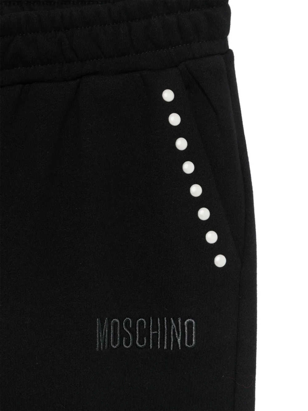 Moschino Kids Trainingsbroek met studs Zwart