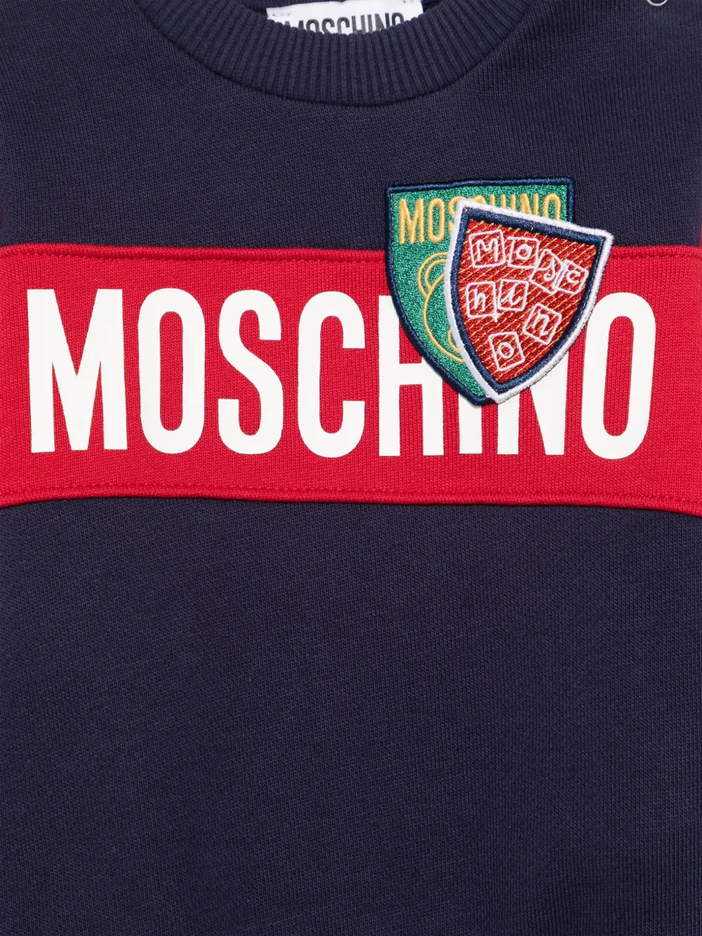 Moschino Kids Sweater met logoprint Blauw