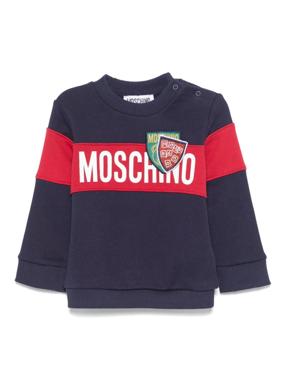 Moschino Kids Sweater met logoprint Blauw