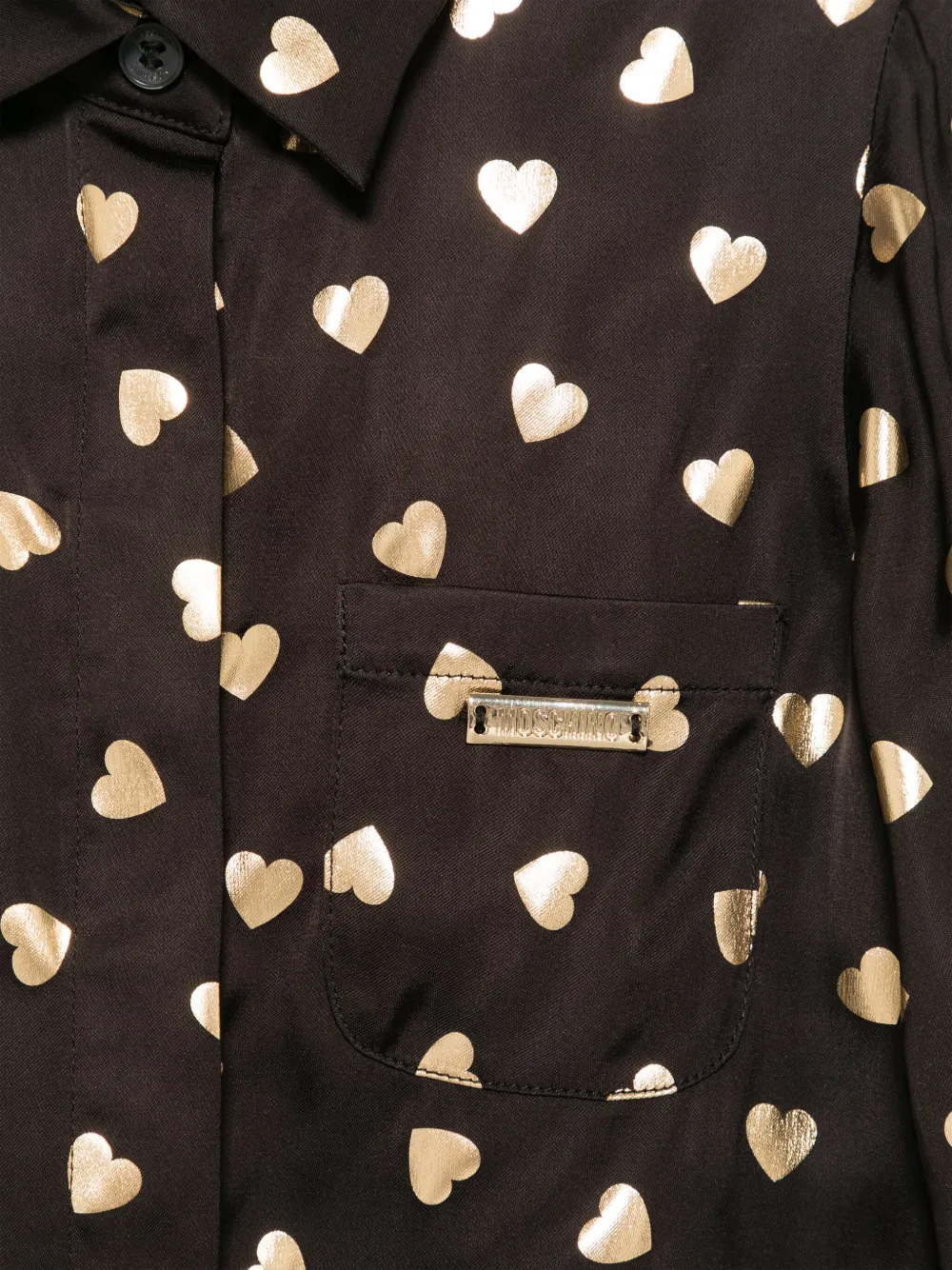 Moschino Hemd Mit Herz-print In Schwarz