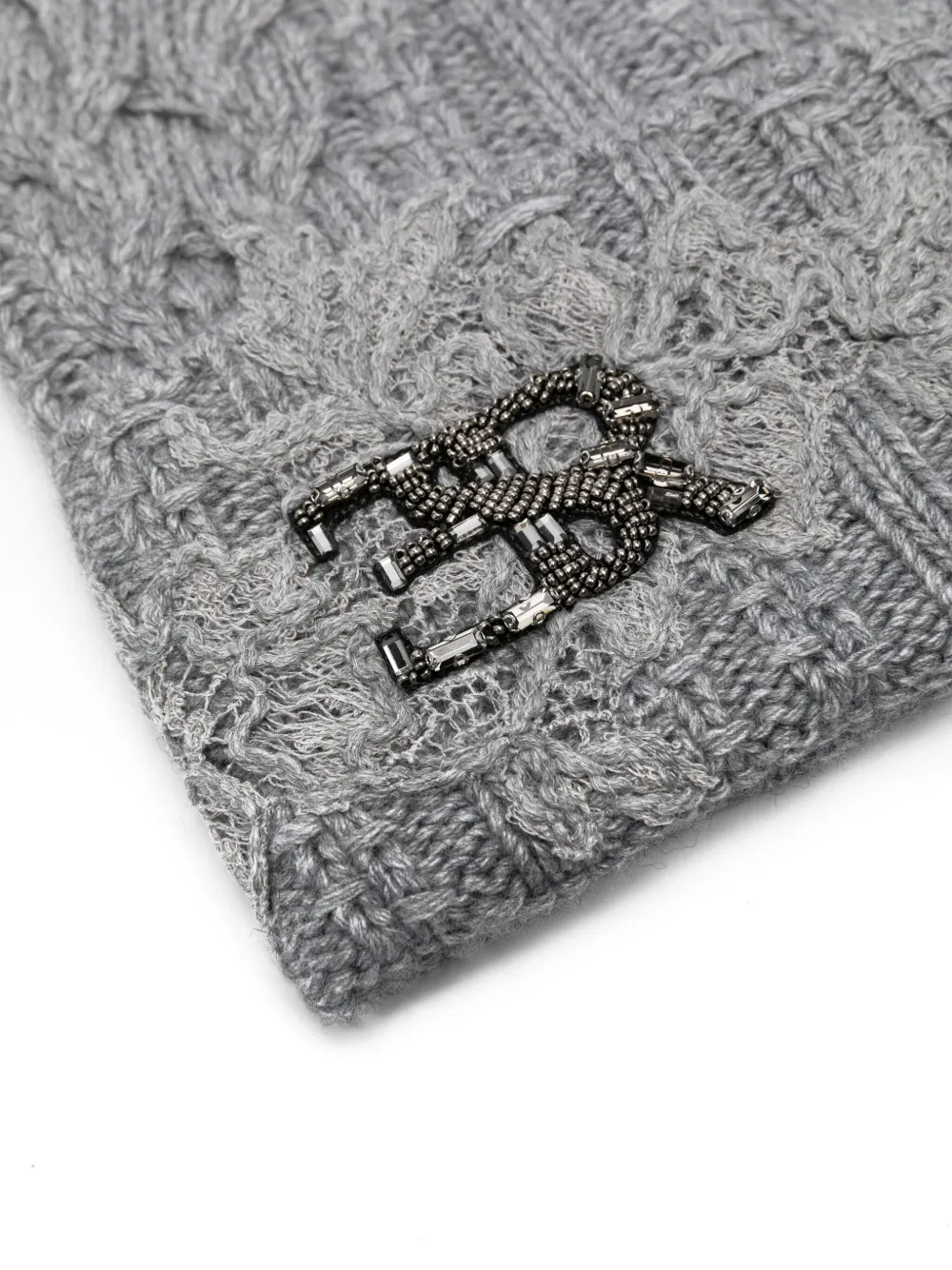 Ermanno Scervino Muts met logo van kralen - Grijs