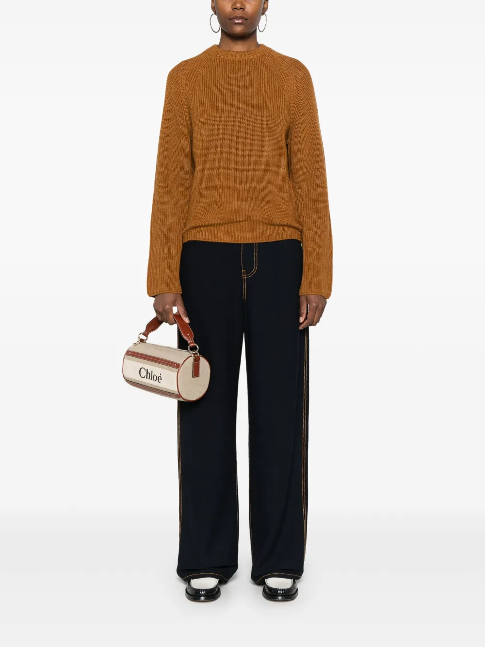 Forte Forte Geribbelde sweater - Bruin