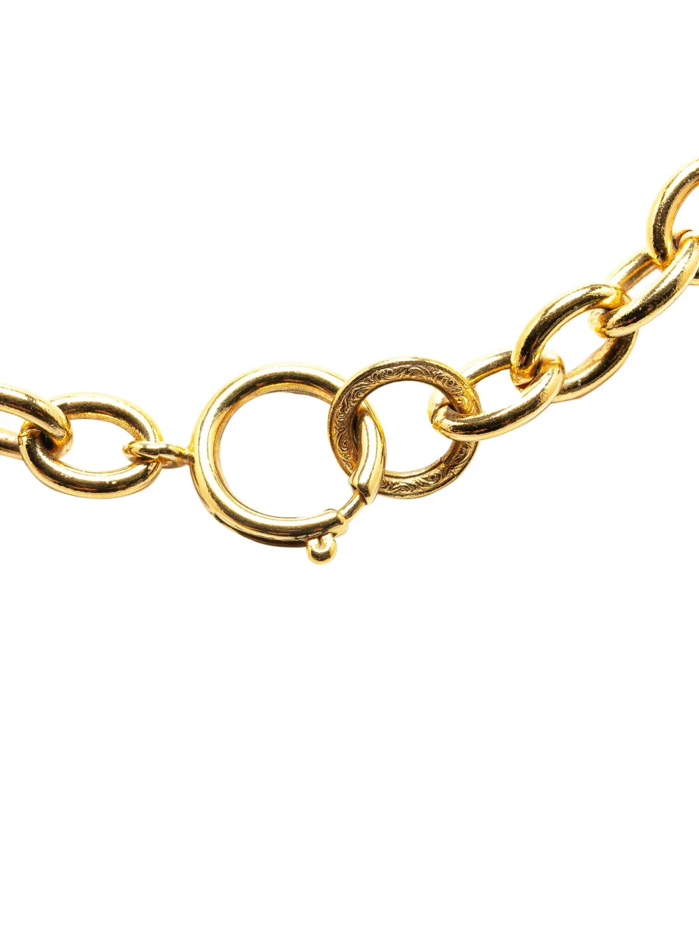 CHANEL Pre-Owned 1993 vergulde halsketting met CC-hanger - Goud