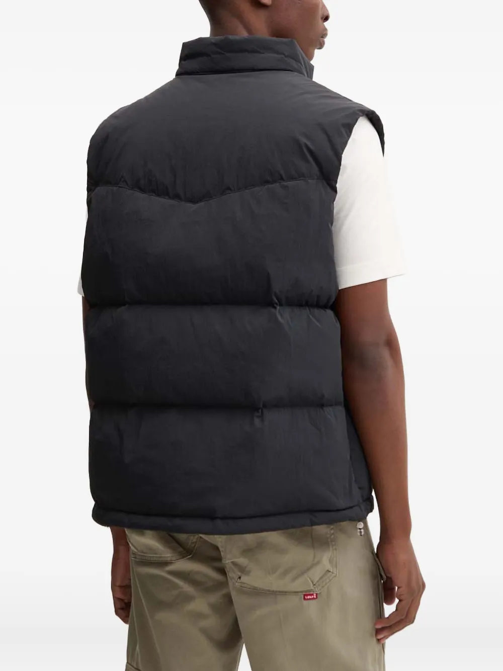 Levi's Buttoned Padded Gilet In Black