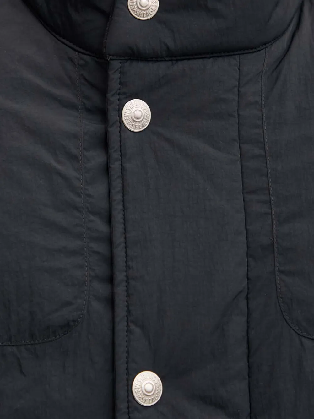 Levi's Buttoned Padded Gilet In Black