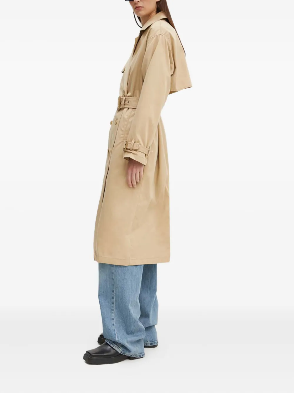 Levi's Jas met ceintuur en dubbele rij knopen Beige