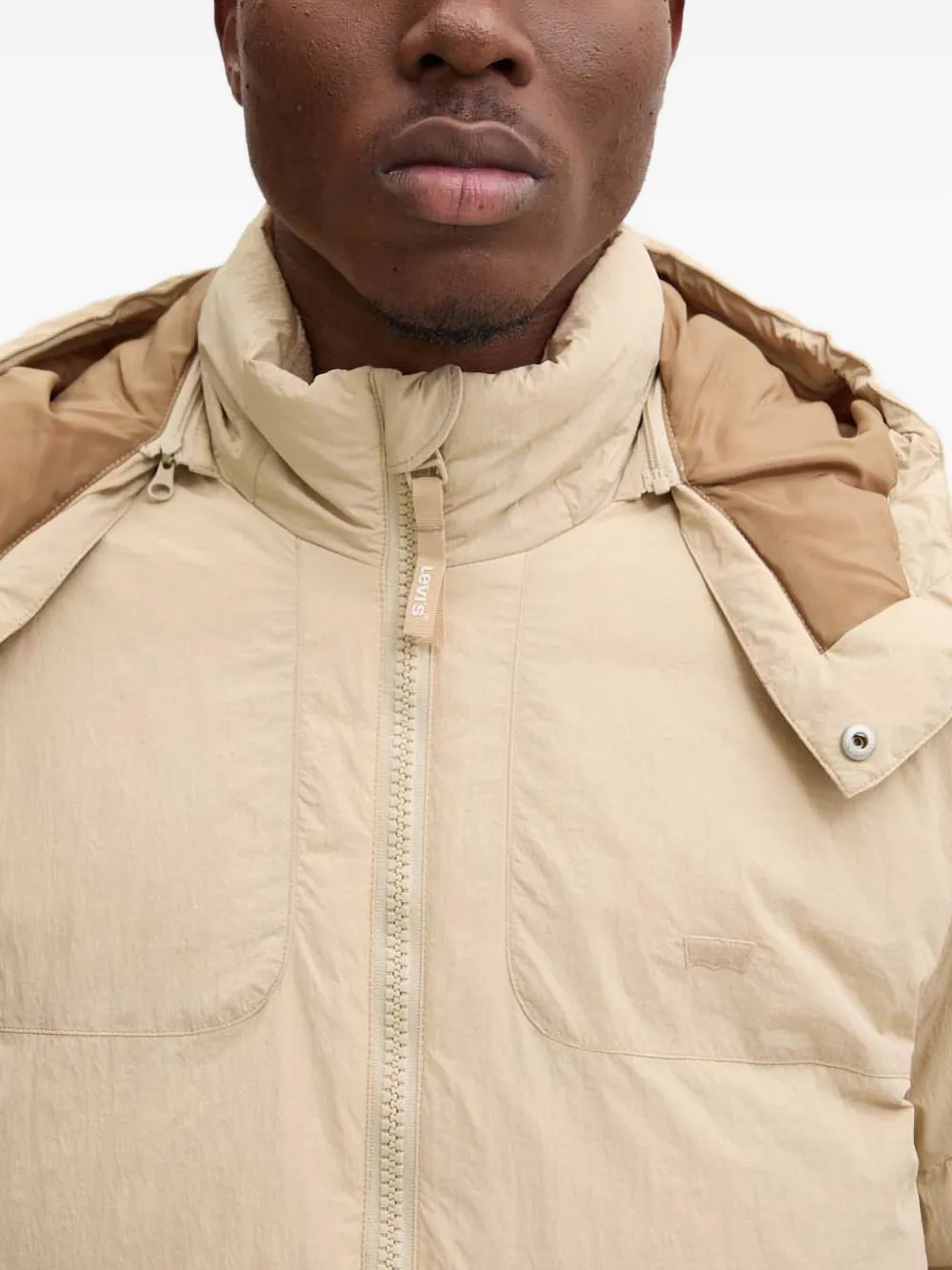 Levi's Rockridge Hooded Puffer Jacket In Neutral