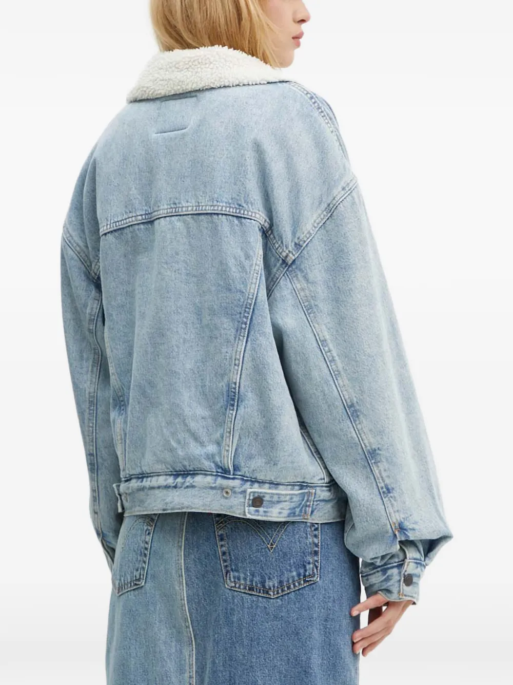Levi's 1990s jack met klepzakken en Sherpa kraag Blauw