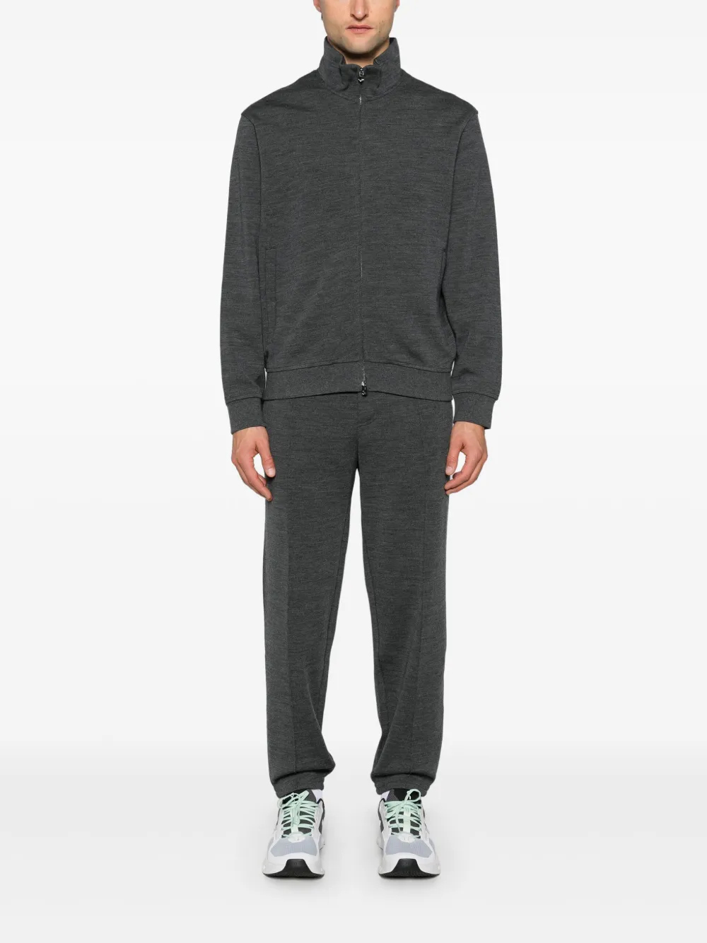 Emporio Armani mélange-effect track pants - Grijs