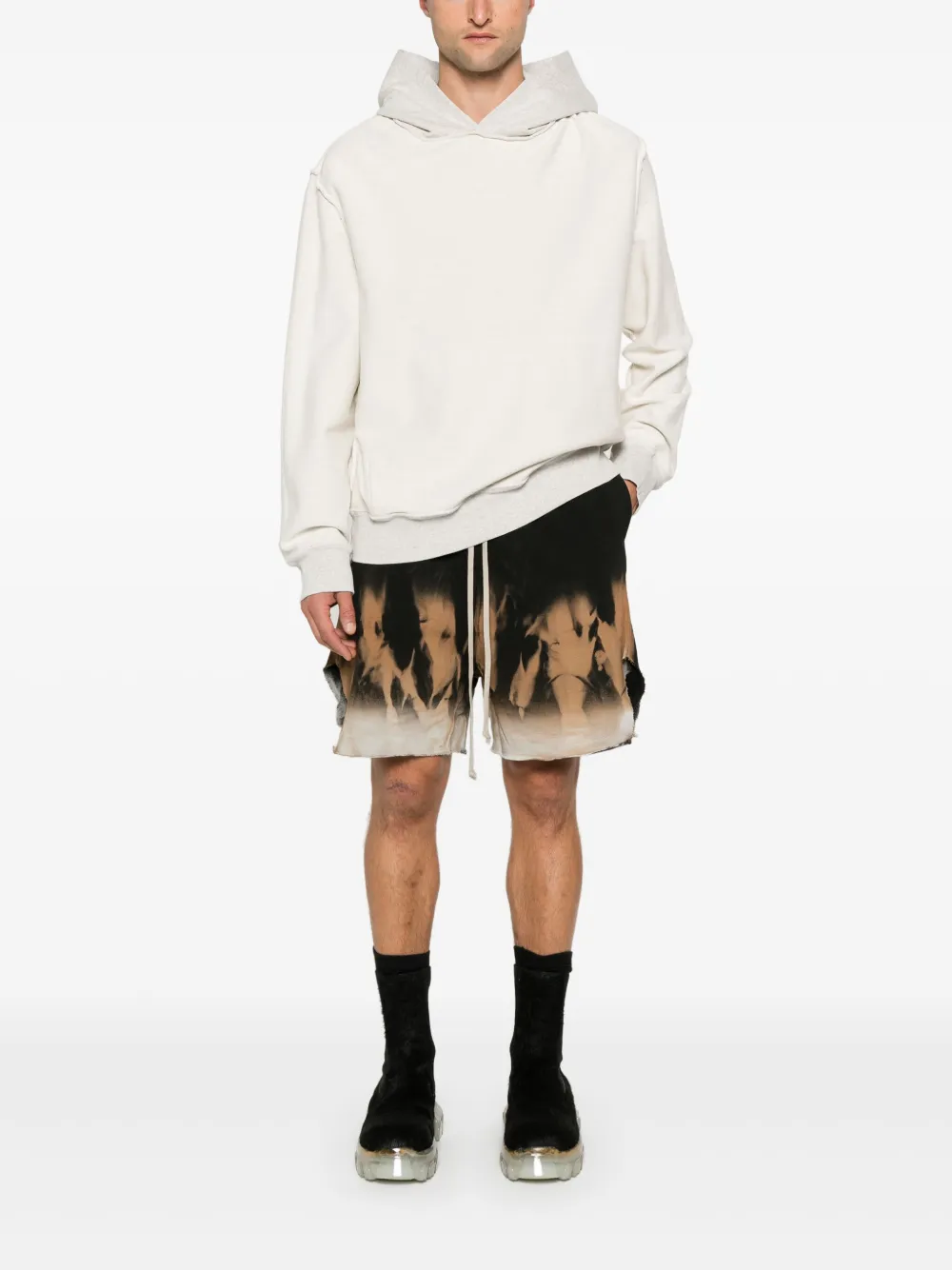 Rick Owens DRKSHDW tie-dye shorts - Zwart