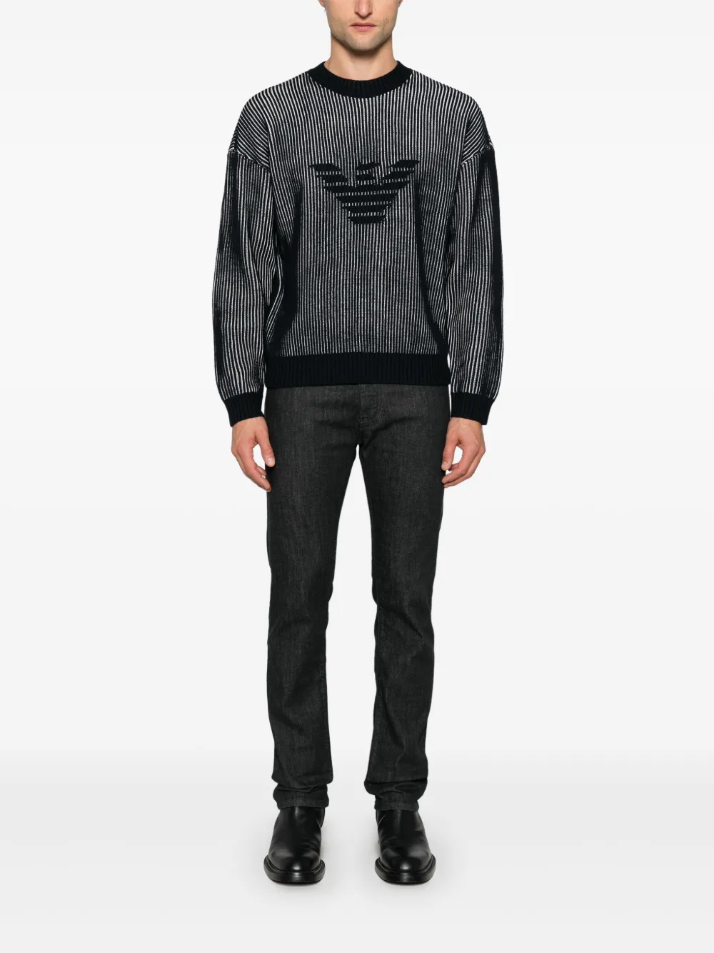 Emporio Armani J45 straight jeans - Zwart