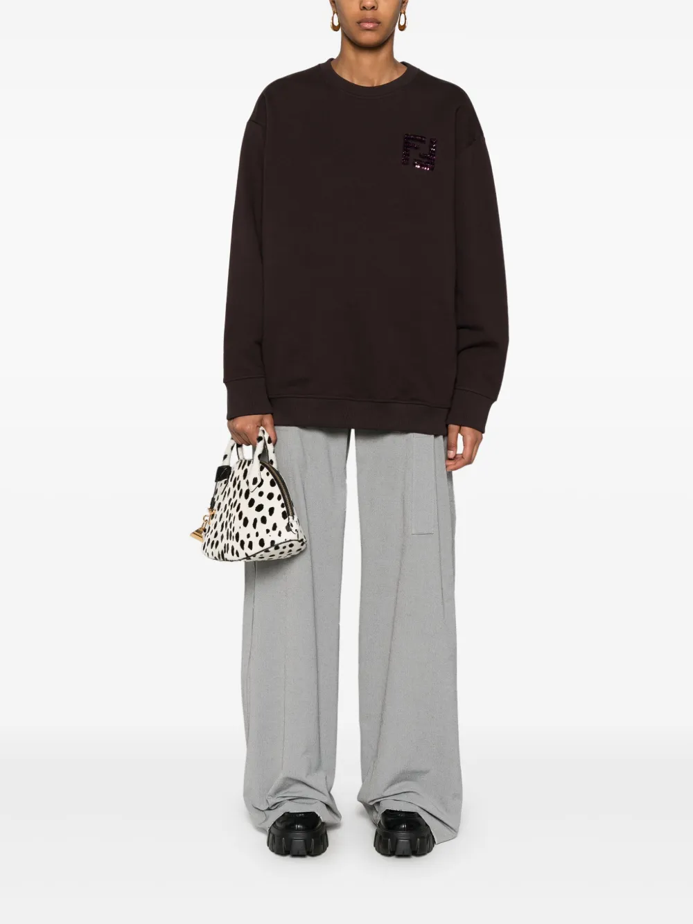 FENDI Sweater met logo van pailletten - Paars
