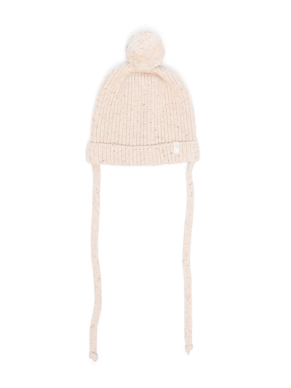 Paz Rodriguez pompom knitted beanie - Neutrals