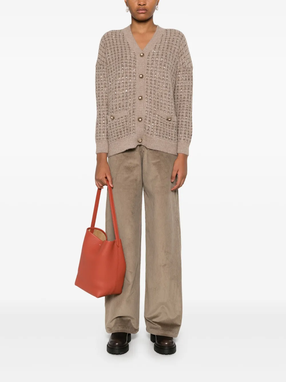D.Exterior Vest met pailletten - Bruin